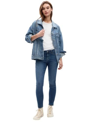 GAP Womens Mid Rise Favorite Jegging Jeans, Dark Indigo, 30 Short US | Amazon (US)