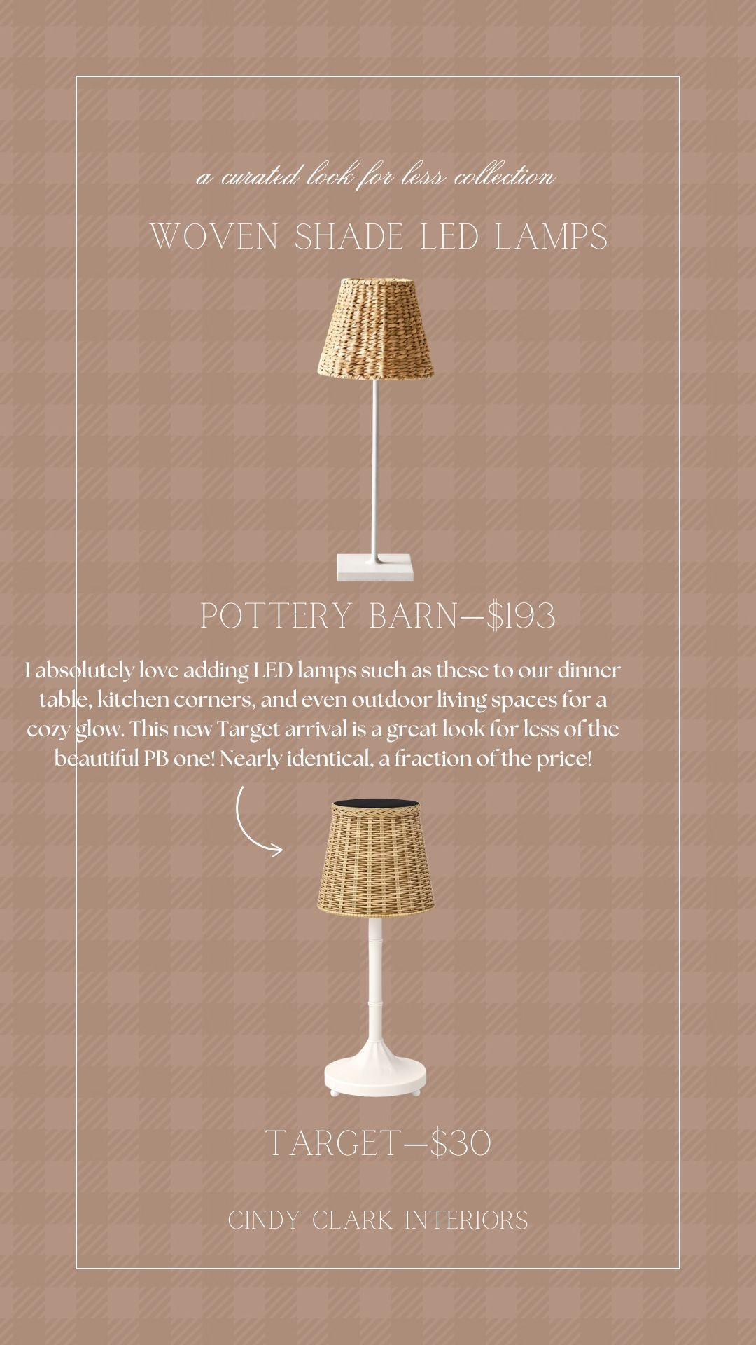 I absolutely love adding LED lamps such as these to our dinner table, kitchen corners, and even outdoor living spaces for a cozy glow. This new Target arrival is a great look for less of the beautiful PB one! Nearly identical, a fraction of the price!

#LTKHome