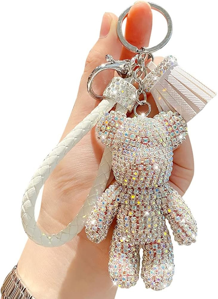 Creative Cool Diamond Bear Design Pendant Keychain Key-Chains Keyrings | Amazon (US)