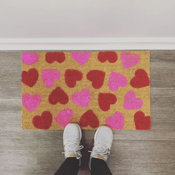Valentines Day Doormat - Valentines Doormat - Heart Doormat - Home Decor | Etsy (US)