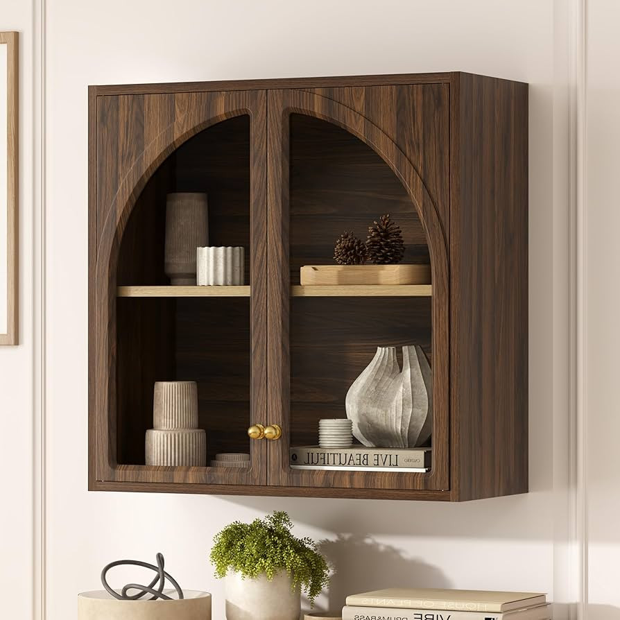 Wall Medicine Cabinet with Arched Acrylic Door, Large Modern Wall Mounted Bathroom Storage with A... | Amazon (US)