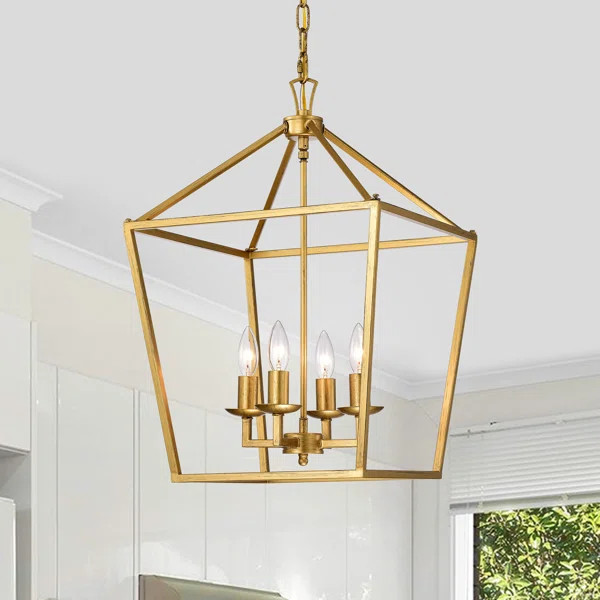 Valentin 4 - Light Dimmable Lantern Geometric Chandelier | Wayfair North America
