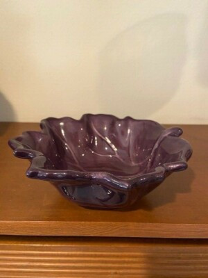 Tabletops Lifestyles Fruit Medley Hand Painted Purple Cabbage Shaped Bowl EUC | eBay US