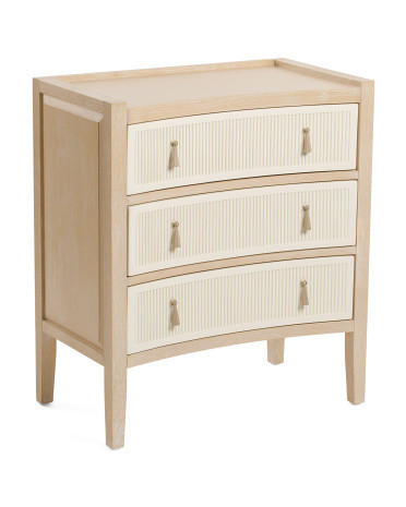 32in Curved Three Drawer Side Table | Wood | Marshalls