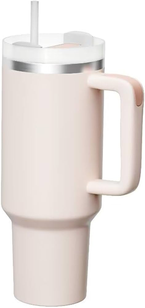 40 oz tumbler with handle Travel Mug Straw Covers Cup with Lid Insulated Quencher Stainless Steel... | Amazon (US)
