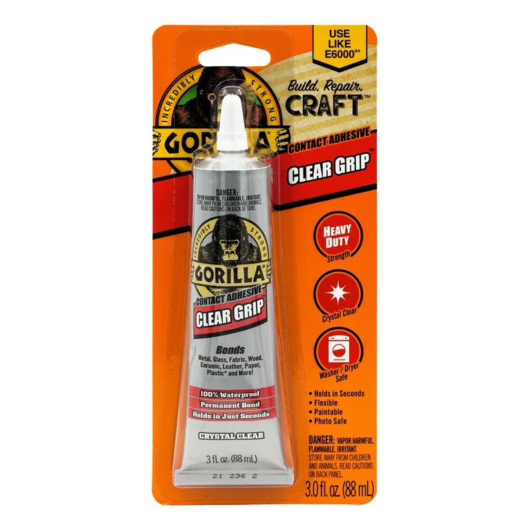Gorilla Clear Grip Contact Adhesive, 3 Ounce (88mL), Assembled Product Weight 3 Ounces, 24 hours ... | Walmart (US)