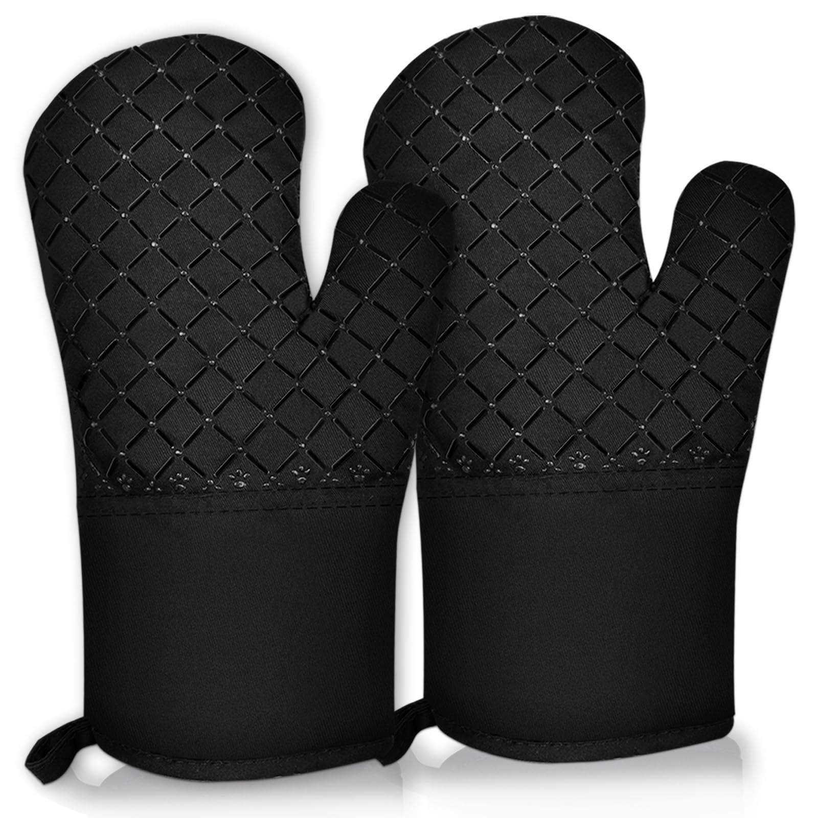 2 Pcs Oven Mitts Heat Resistant for Kitchen, Kitchen Oven Gloves, Long Oven Mitts and Pot holder ... | Amazon (US)