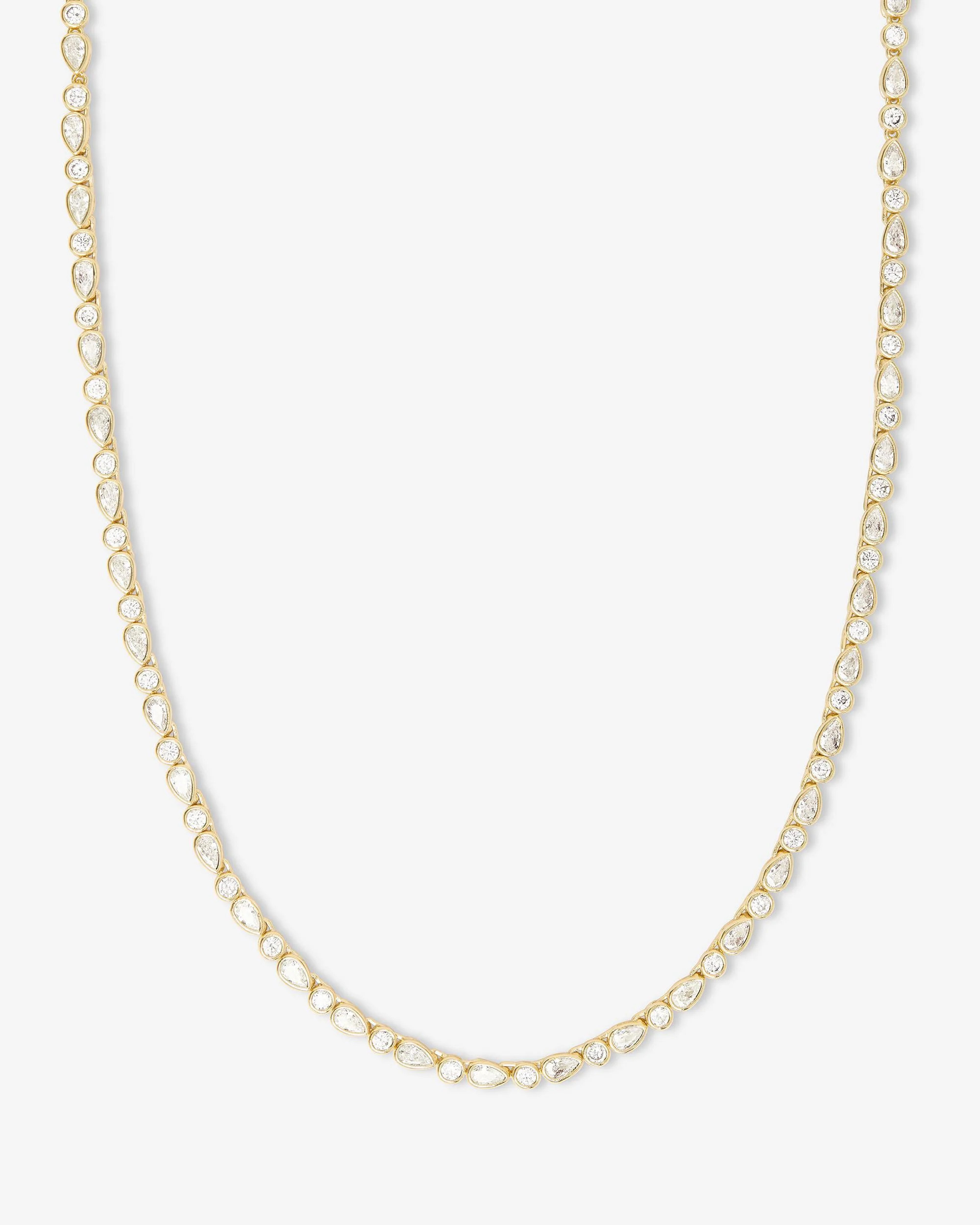 Isla Tennis Necklace - Gold|White Diamondettes - 18 | Melinda Maria Jewelry