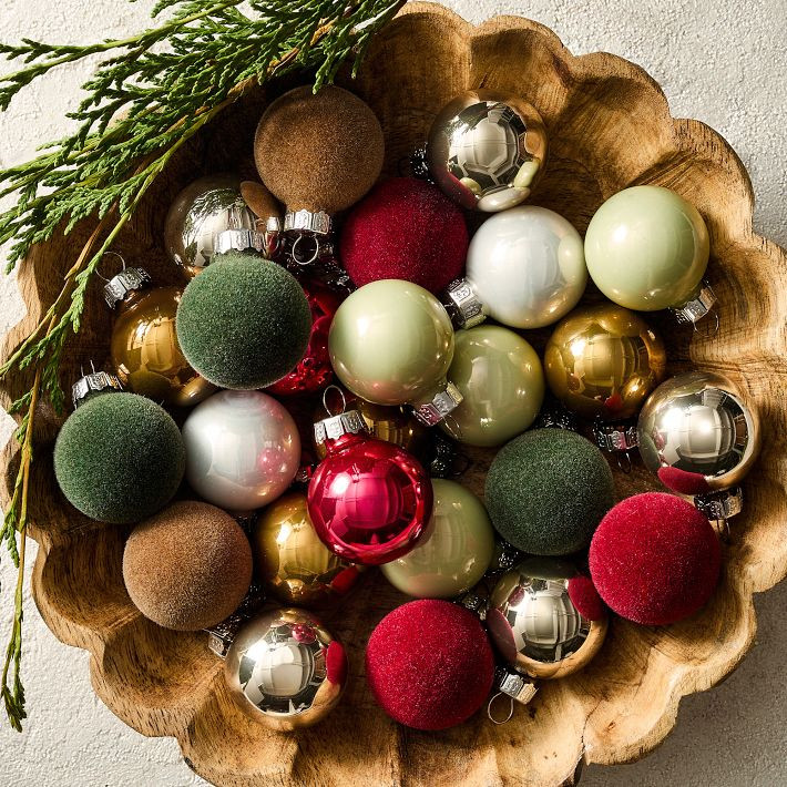 Festive Glass Ball Ornaments (Set of 25) | West Elm (US)