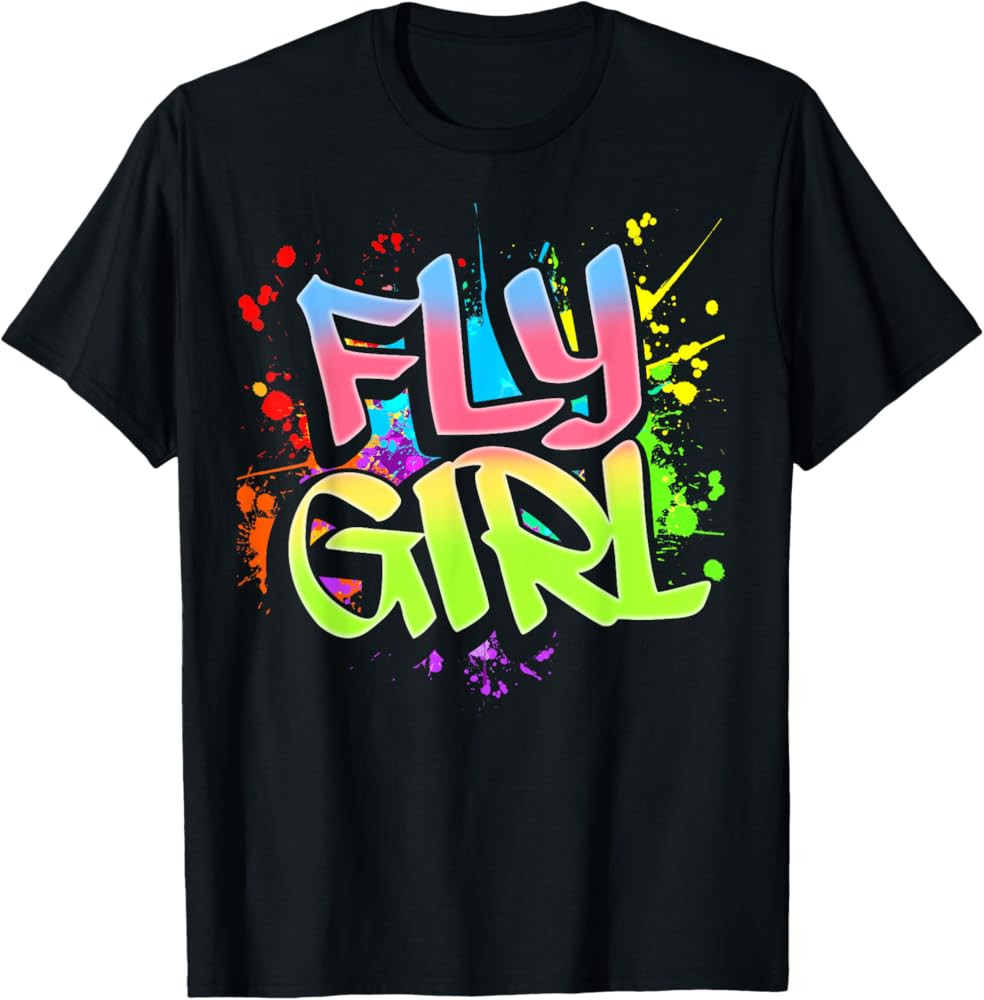 Fly Girl 80s 90s Old School Hip Hop Girls T-Shirt | Amazon (US)