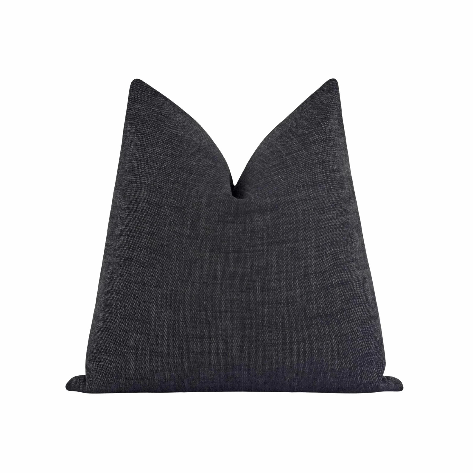 Stylish Woven Linen Blend Pillow Cover in Mist Blue • Coastal Decorative Throw Pillow for Moder... | Etsy (US)