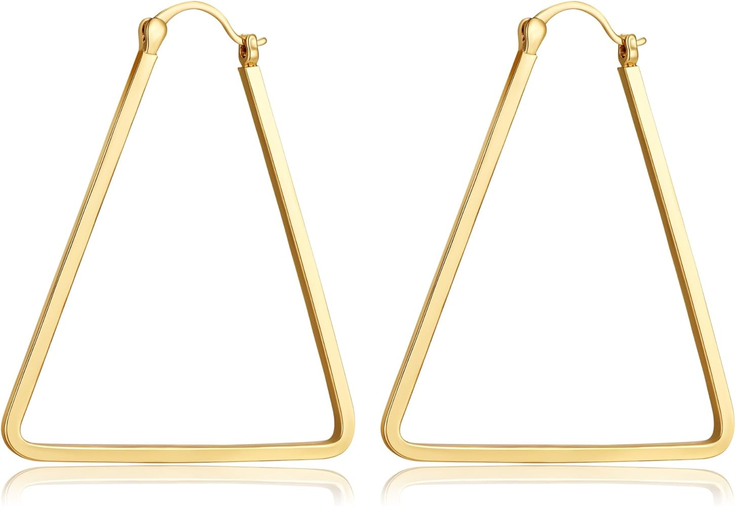 Large Hoop Earrings for Women Chunky Statement Hoop Earrings Vintage Y2k 80s 90s Trendy Hoops | Amazon (US)