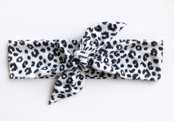Personalized Black Cheetah Tie Headband | Etsy (US)