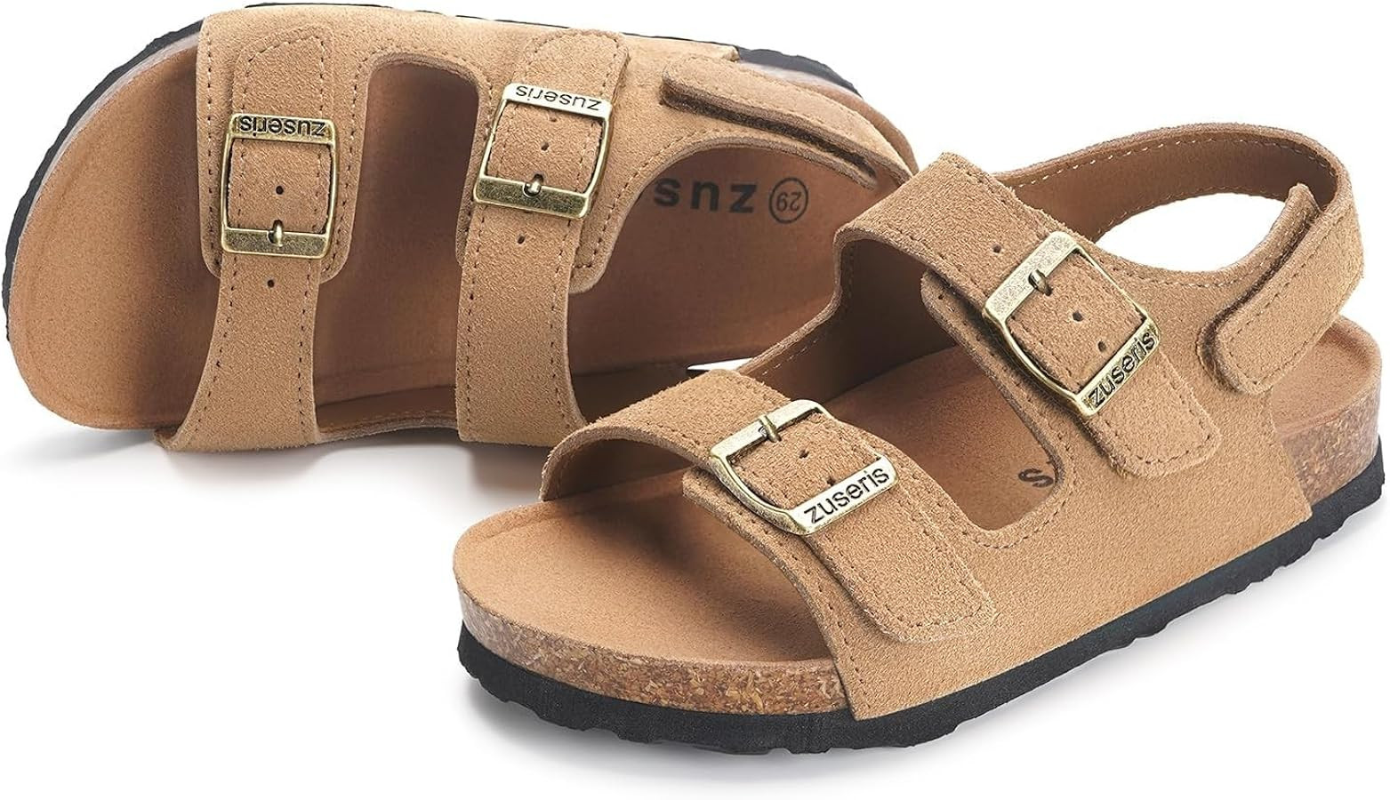ZUSERIS Kids Toddler Sandals Boys Girls Cork Footbed Sandal Comfort Double Buckle Slip On Slipper... | Amazon (US)