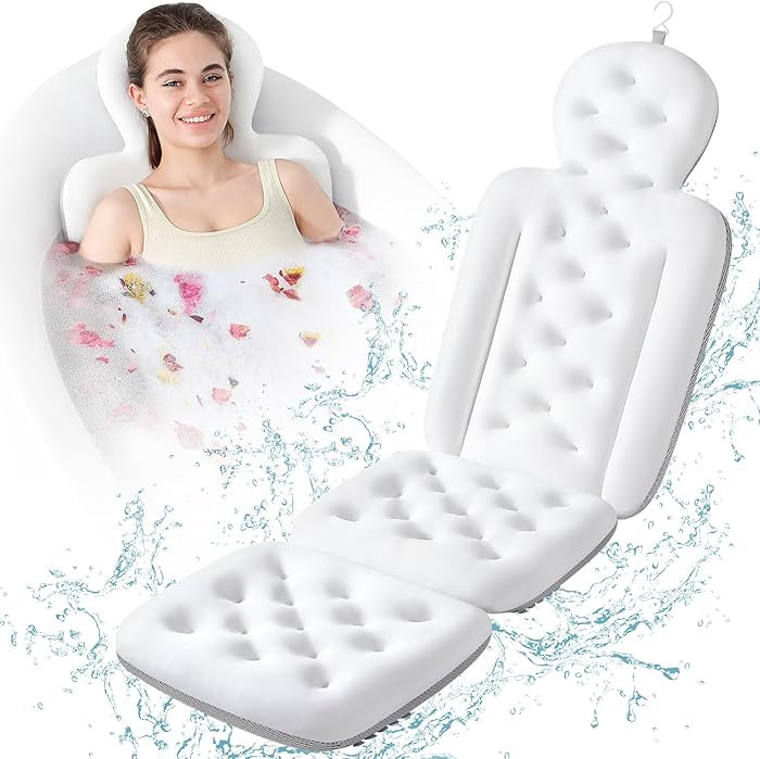 Luxury Bath Cushion, Full Body Bathtub Pillow with 160 Suction Cups, Bath Mat for Head and Neck S... | Amazon (US)