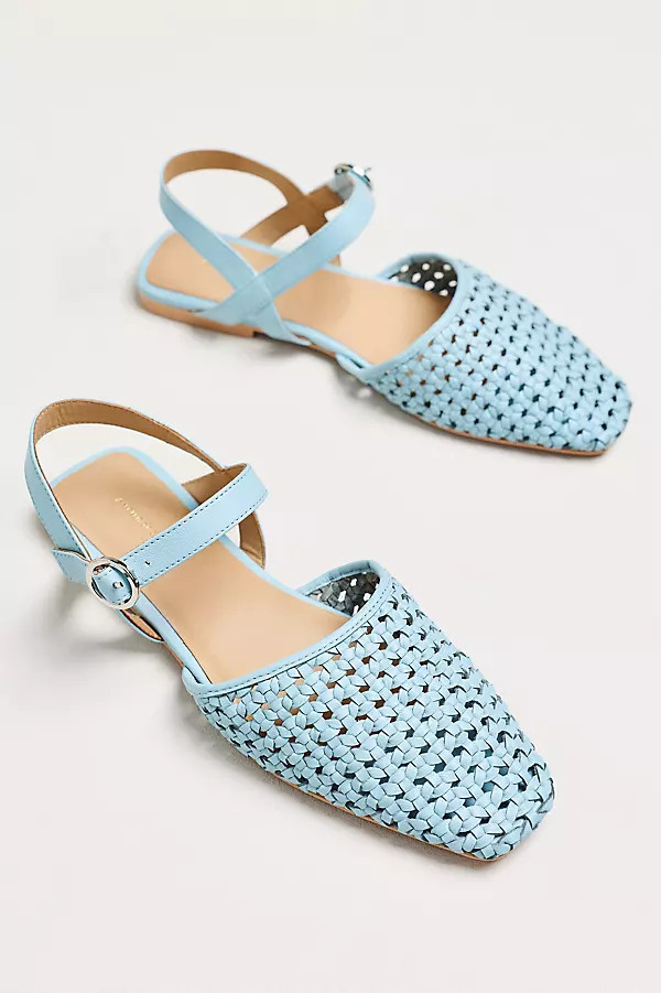Woven Leather Ankle Strap Sandals | Anthropologie (US)