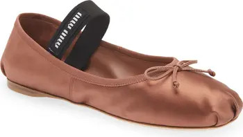 Miu Miu Logo Band Ballet Flat | Nordstrom | Nordstrom