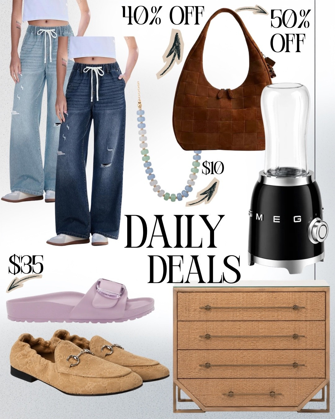 New daily deals. The dresser is from a very high-end company. It will be beautiful. The price of the jeans drops at the very end of checkout.

#LTKSaleAlert #LTKHome