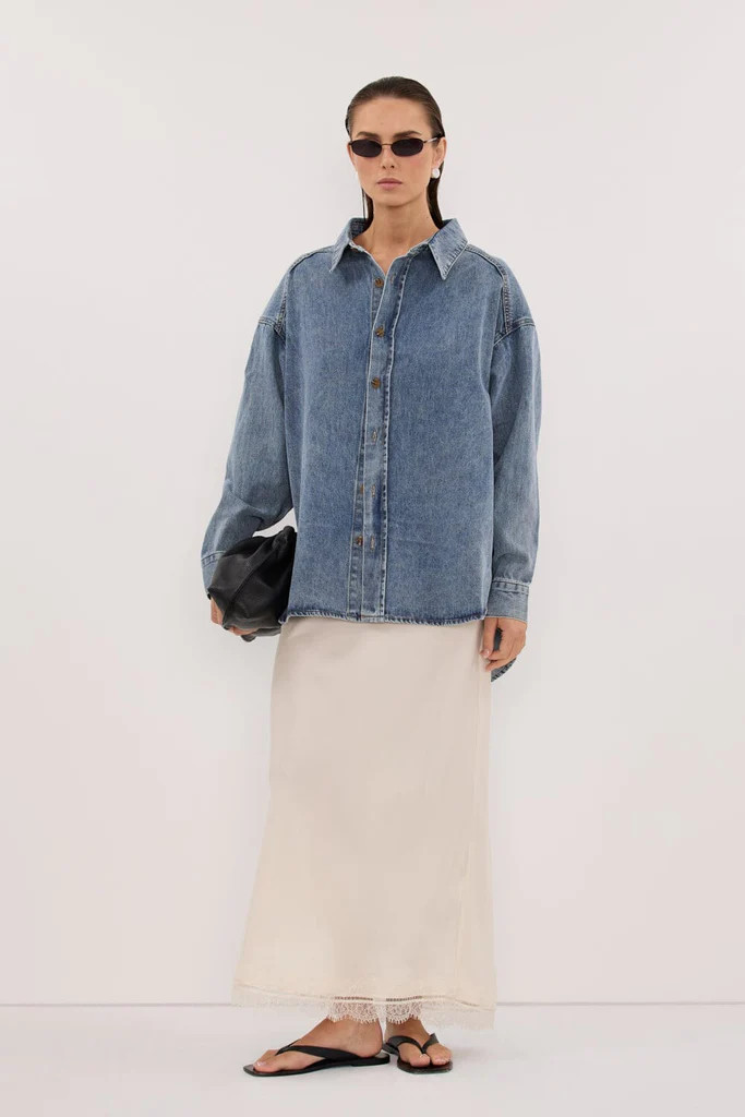 ASHTON CLASSIC BLUE OVERSIZED DENIM SHIRT | DISSH