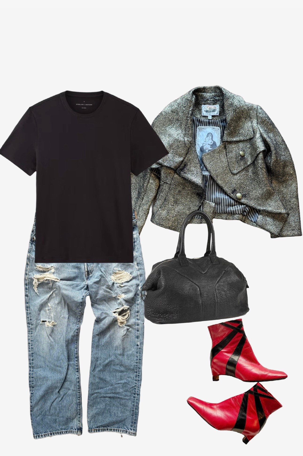 A gold jacket to the grocery store? Why not. 
Everything is preloved/vintage  

#LTKootd #LTKOver40 #LTKSeasonal