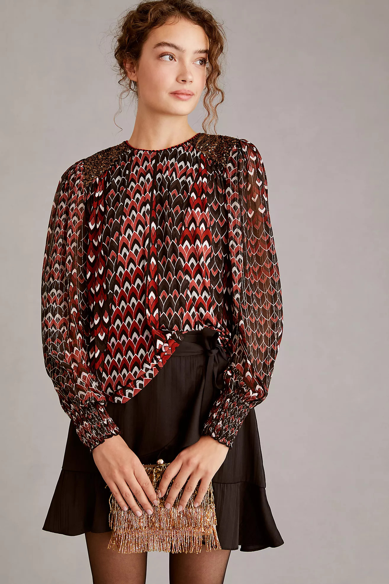 Bl-nk Sequin-Embellished Blouse | Anthropologie (US)