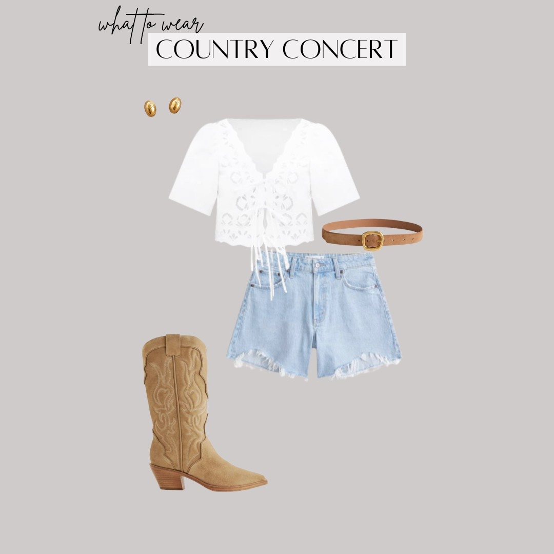 Outfit Idea: country concert outfit


western boots, rodeo, white top, denim shorts, Madewell belt, ootd style fashion  

#LTKFestival #LTKU #LTKShoeCrush