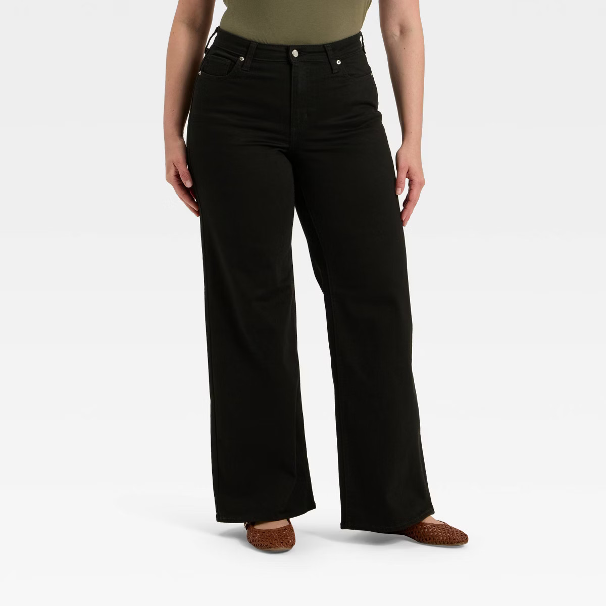 Women's Everyday High-Rise Wide Leg Jeans - Universal Thread™ Black Wash 2 | Target