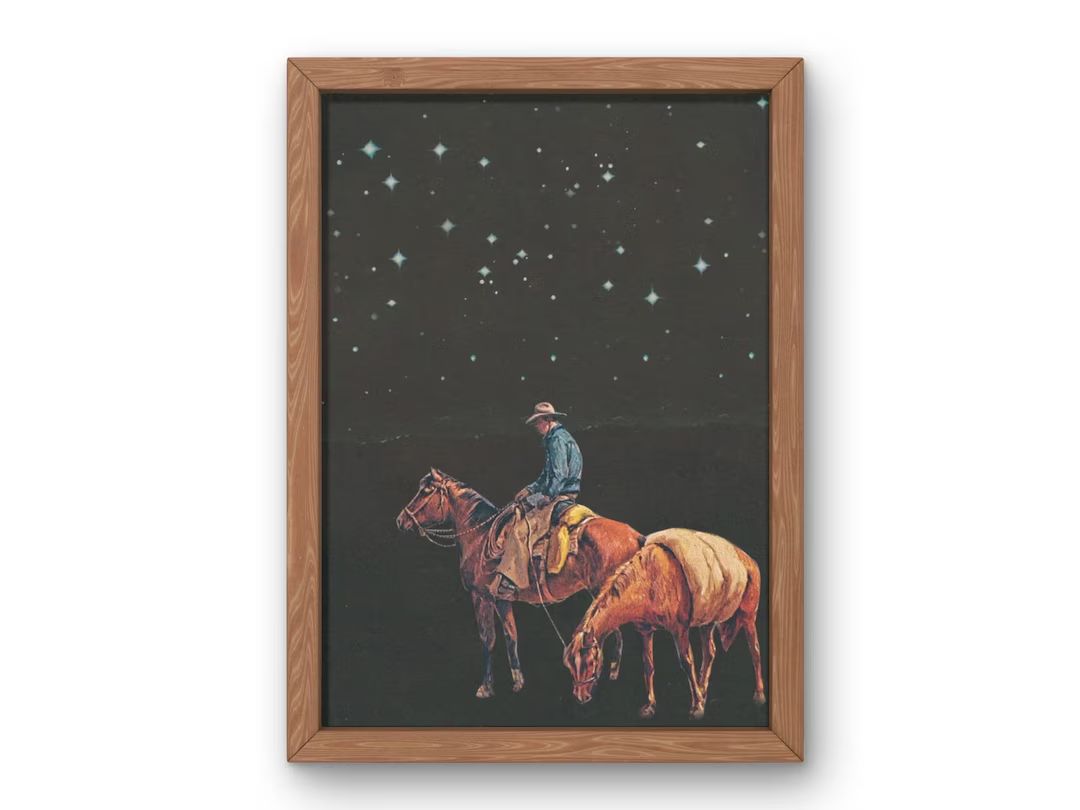 Midnight Cowboy Collage Print, Western Decor, Cowboy Print, Vintage Western Prints, Cowboy Art, V... | Etsy (US)