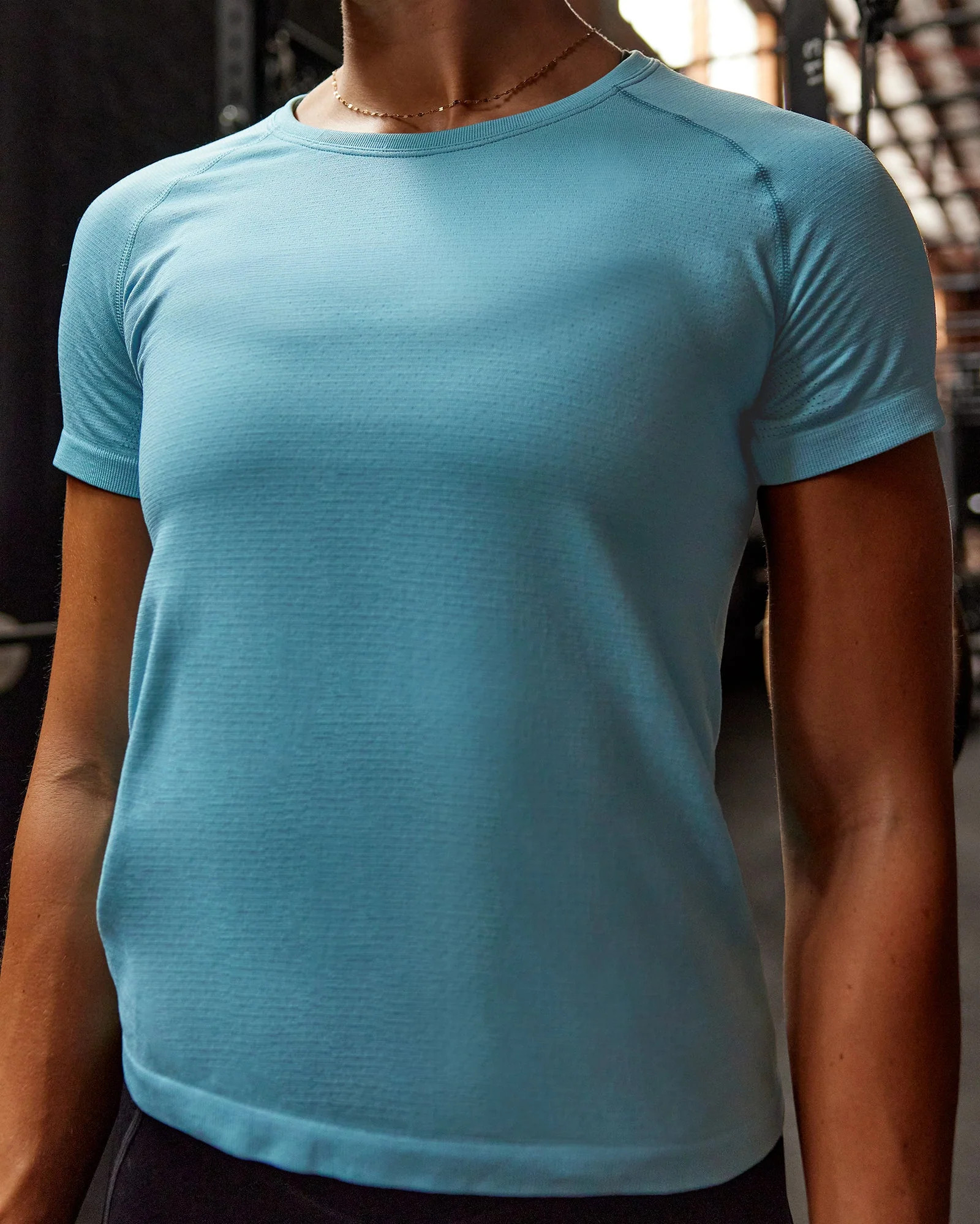Womens AeroFLX+ Seamless Tee - Retro Blue Marl | LSKD | LSKD