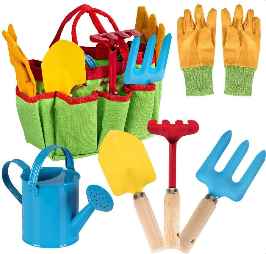Little Gardener Tool Set with Garden Tools Bag for Kids Gardening - Kit Includes Watering Can, Ch... | Amazon (US)
