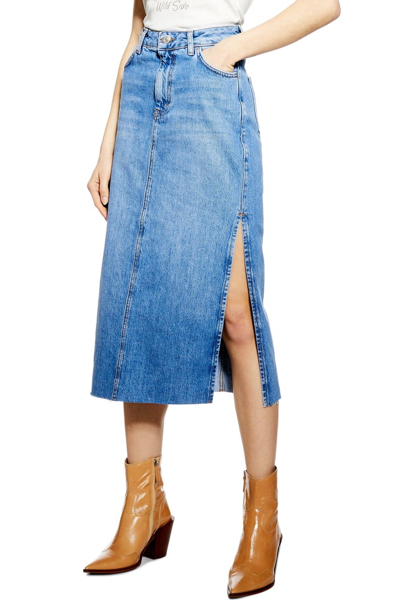 Split Denim Midi Skirt | Nordstrom
