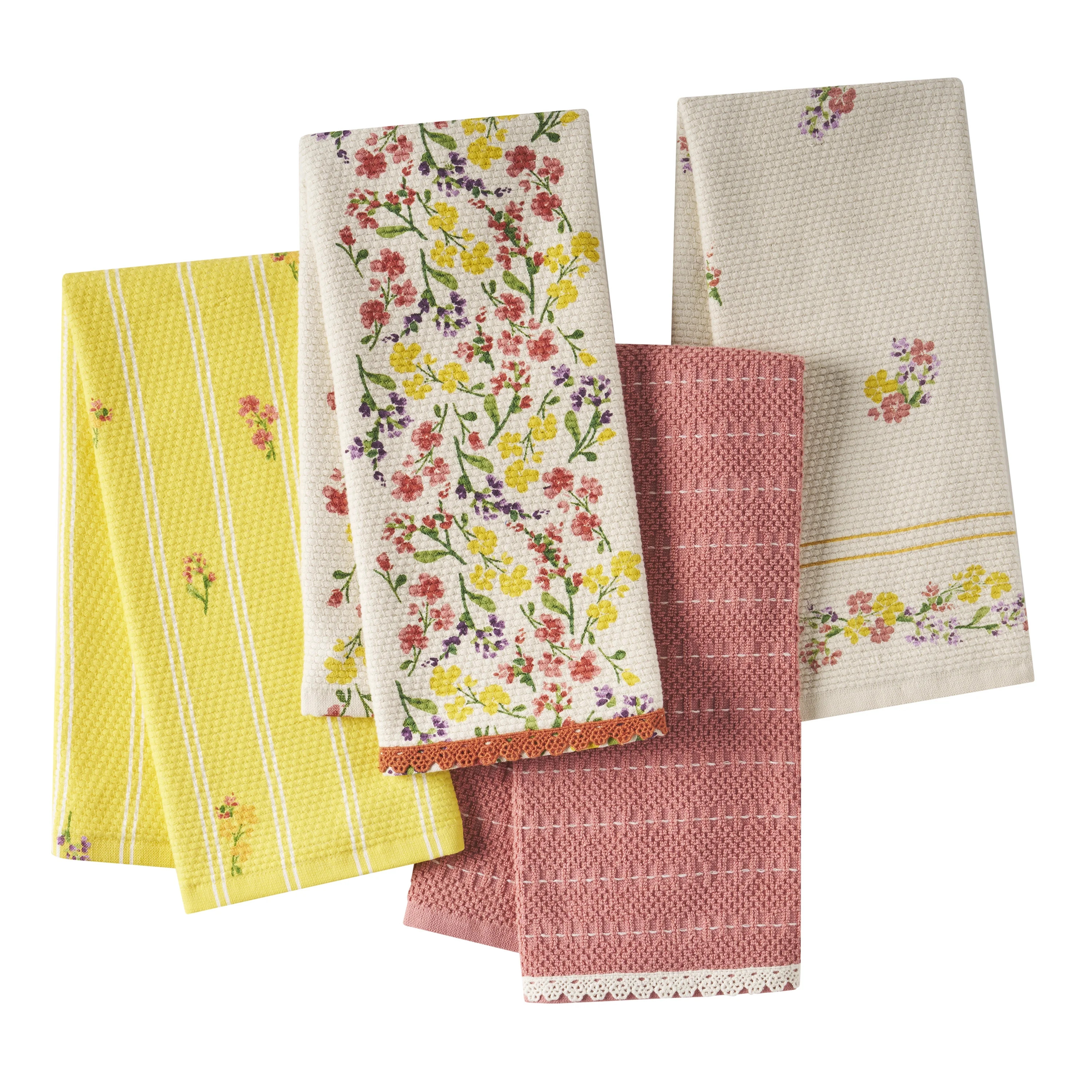 The Pioneer Woman Woven Kitchen Towels, Wildflower Daisy, 18" x 28", Set of 4 - Walmart.com | Walmart (US)