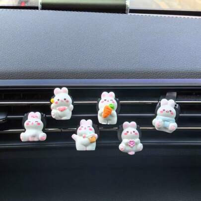 1pc Lovely Bunny Design Vent Clip Air Freshener - With 2 Fragrant Tablets, Easy Clip-On Installation, Perfect Car Decor & Easter Gift Idea | SHEIN