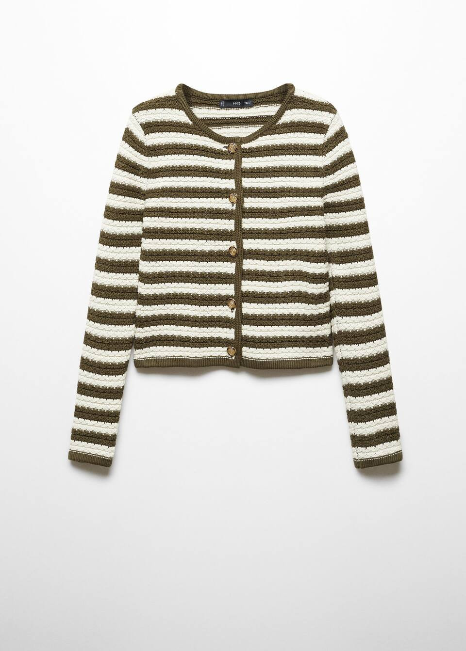 Striped cardigan with jewel buttons -  Women | Mango United Kingdom | MANGO (UK)