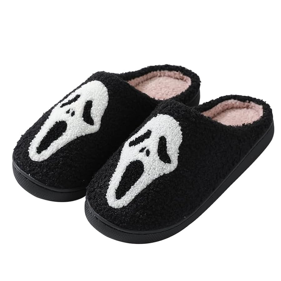 Unisex Halloween Slippers, Cute Fuzzy Spooky Warm Soft Slip On Pumpkin Slippers for Kid House Out... | Amazon (CA)