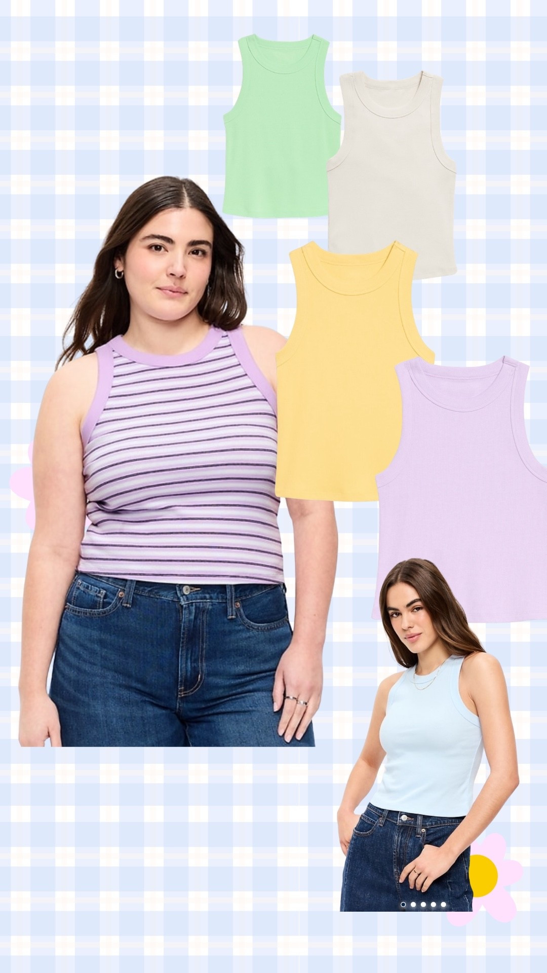 My fave old navy tanks are under $8 and 50% off right now! I wear a 4x. They do fit tighter so size up 2 sizes! 

#LTKPetite #LTKSaleAlert #LTKPlusSize