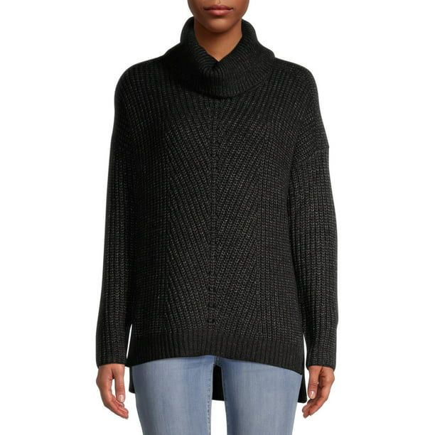 Time and Tru Women's Textured Cowlneck Sweater | Walmart (US)