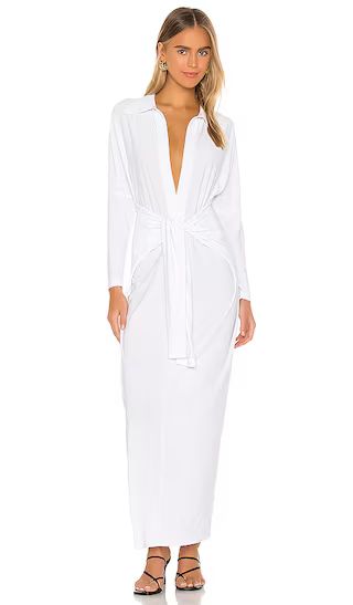 Tie Front NK Shirt Dress in White | Revolve Clothing (Global)