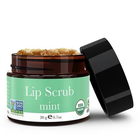 Organic Lip Scrub - Mint Sugar Scrub, Lip Scrubs Exfoliator & Moisturizer, Lip Exfoliator, Lip Care  | Walmart (US)