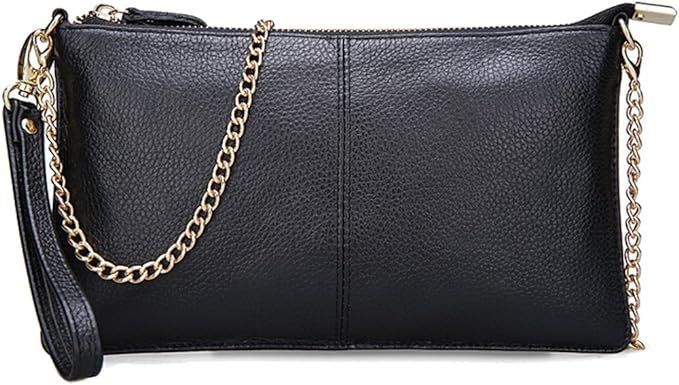SEALINF Women's Cowhide Leather Clutch Handbag Small Shoulder Bag Purse | Amazon (US)