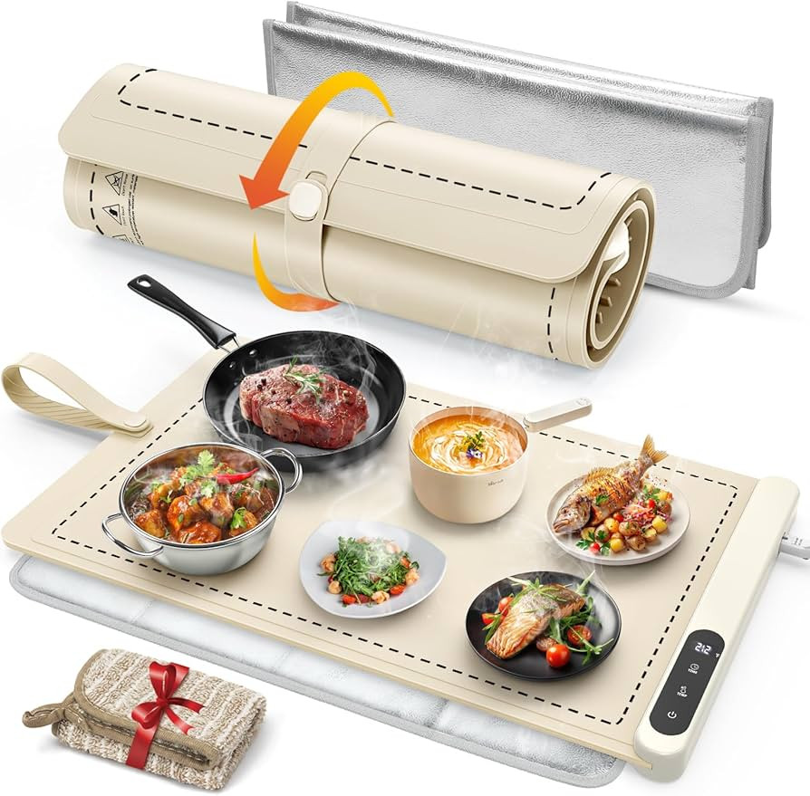 FYY Warming Mat for Food with Heat Resistant Pad, Prevent Countertop Cracks, Keep Meal Warm, Rapi... | Amazon (US)