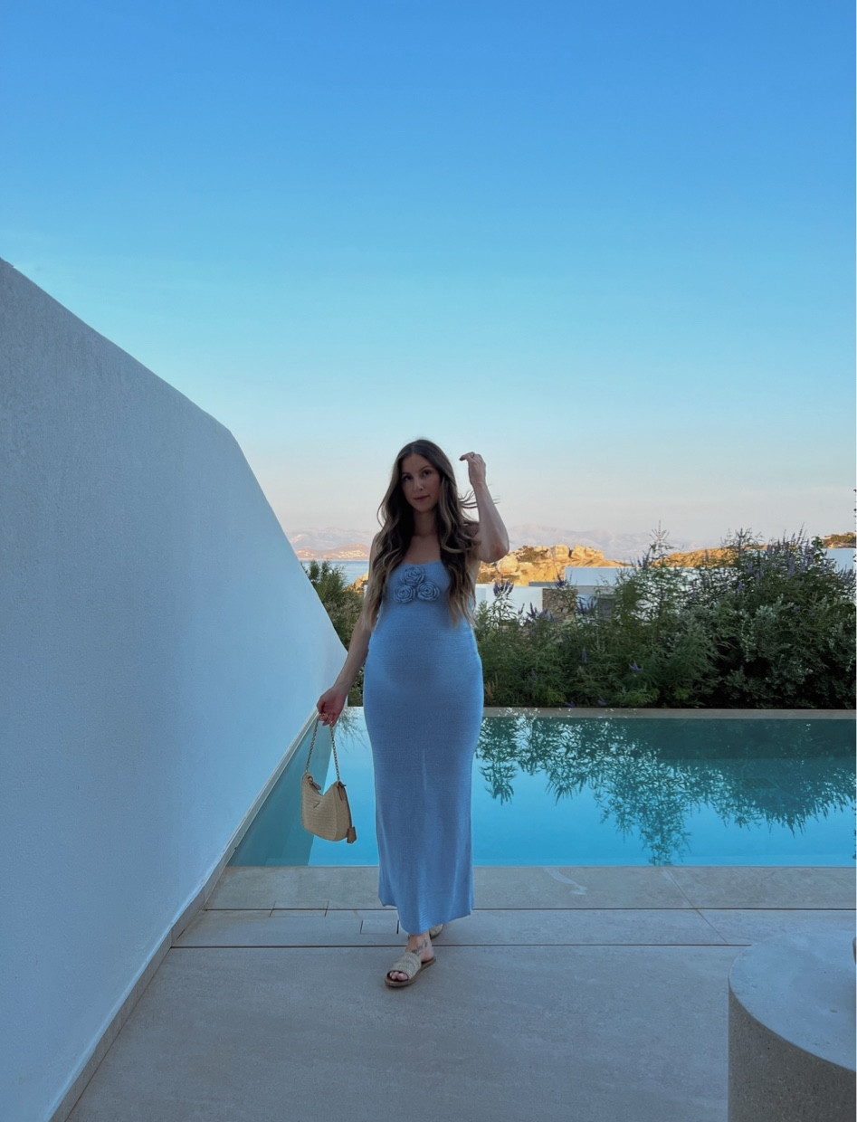 Bump friendly vacation dress (wore on my babymoon to Greece!) wearing a size small. 

#LTKBump #LTKTravel #LTKFindsUnder100