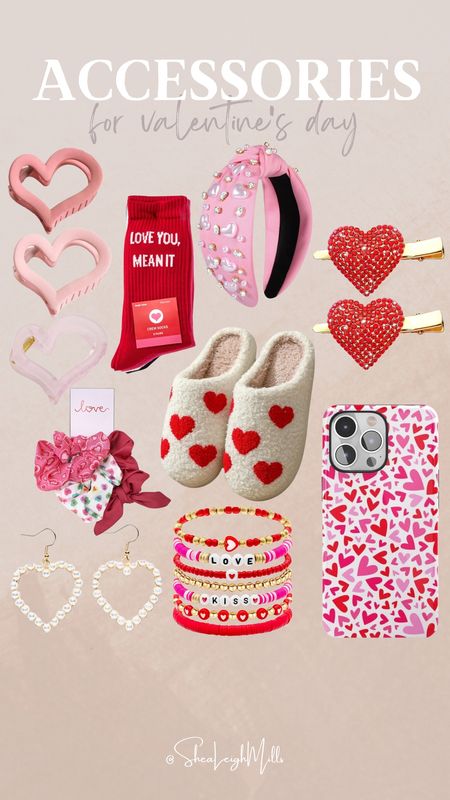 #valentinesday #galentines #vday #vdayaccessories #accessories #slippers #hair #jewelry #heart #pink #red #loveday 

#LTKGiftGuide #LTKfindsunder50 #LTKSeasonal