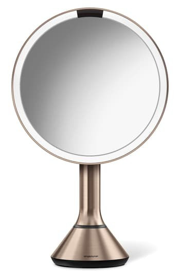 Simplehuman Eight Inch Sensor Mirror With Brightness Control, Size One Size - Rose Gold | Nordstrom
