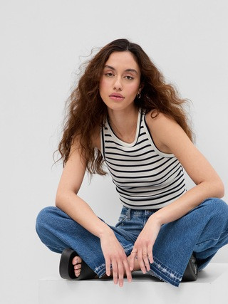 PROJECT GAP Cropped Stripe Rib Tank Top | Gap (CA)