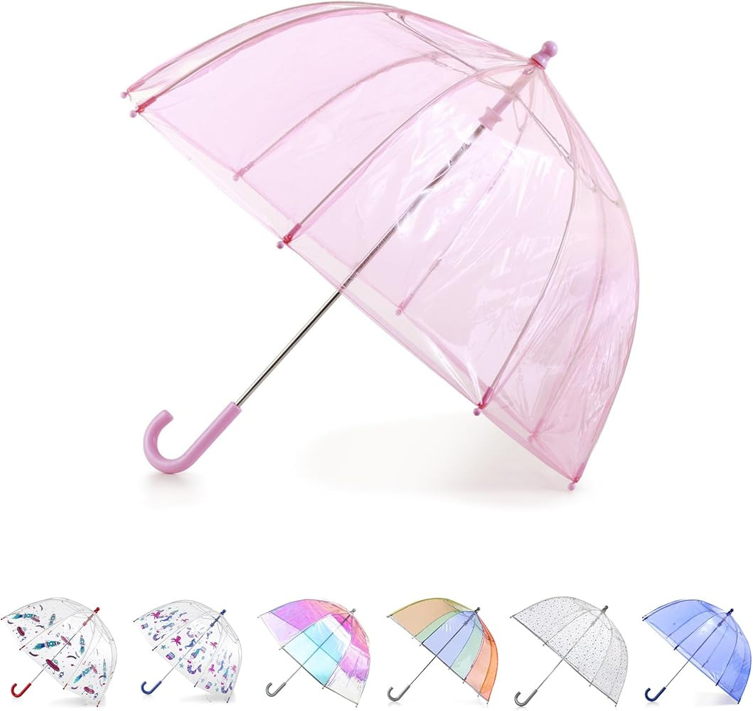 totes Kids Clear Lightweight Dome Canopy Bubble Umbrella with Wind and Rain Protection | Amazon (US)