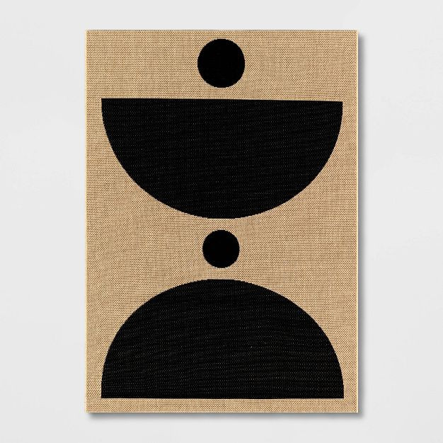 Grace Half Circle Indoor/Outdoor Rug Black/Tan - Project 62™ | Target