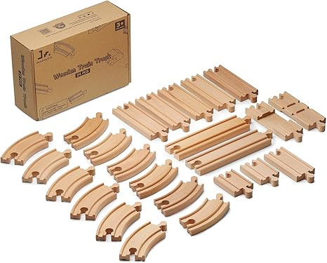 SainSmart Jr. Wooden Train Track 24pcs, Track Expansion Compatible with All Major Brands Toddler ... | Amazon (US)