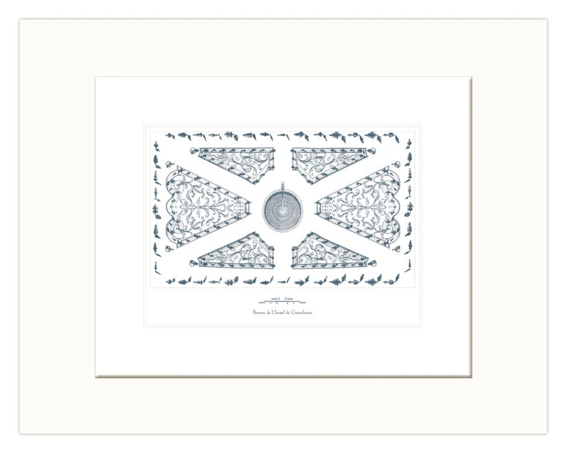 Antique French Garden Plan 5 Horizontal in Sepia & Navy Blue Archival Print - Etsy | Etsy (US)