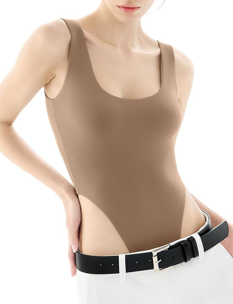 PUMIEY Women's Square Neck High-Cut Bodysuit Sexy Tops Sharp Collection | Amazon (US)